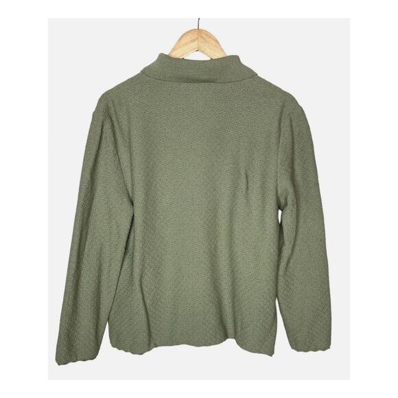 St. John 12 Santana Knit $990 Wool Cardigan Sweater Button Up Sage Green - Picture 3 of 7